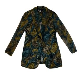 ML Sport Women’s Vintage Green Sheer Long Sleeve Blazer Size Medium
